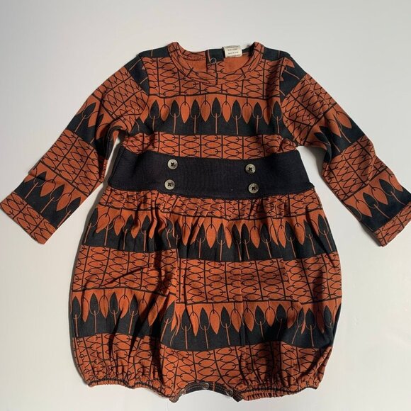 NWT Kate Quinn Organics baby girl bubble romper 6-12 months - Picture 1 of 7